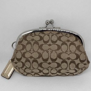 Coach | Small Brown & Tan Logo Coin Purse